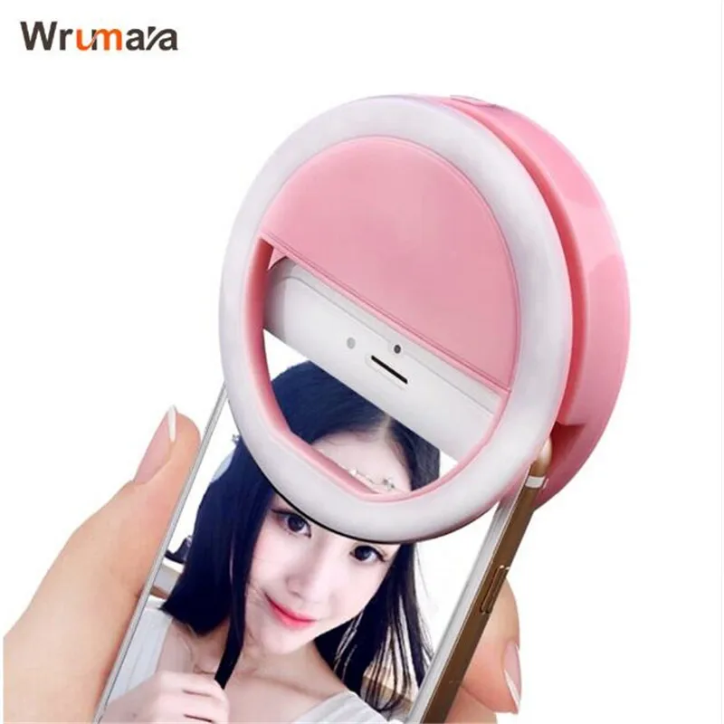 WRUMAVA Beautify Skin cell phone LED Ring Selfie Light Up Flash Photography Luminous Lamp 3 Dimming for iPhone ipad Samsung PC