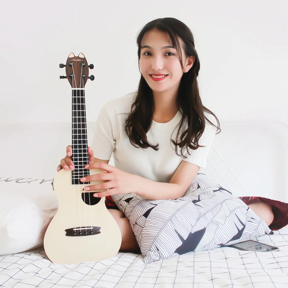 Populele Q1 23 дюйма умный концертный укулеле Ukelele Uke поддерживает приложение обучающее соединение ABS гриф с светодиодный светильник