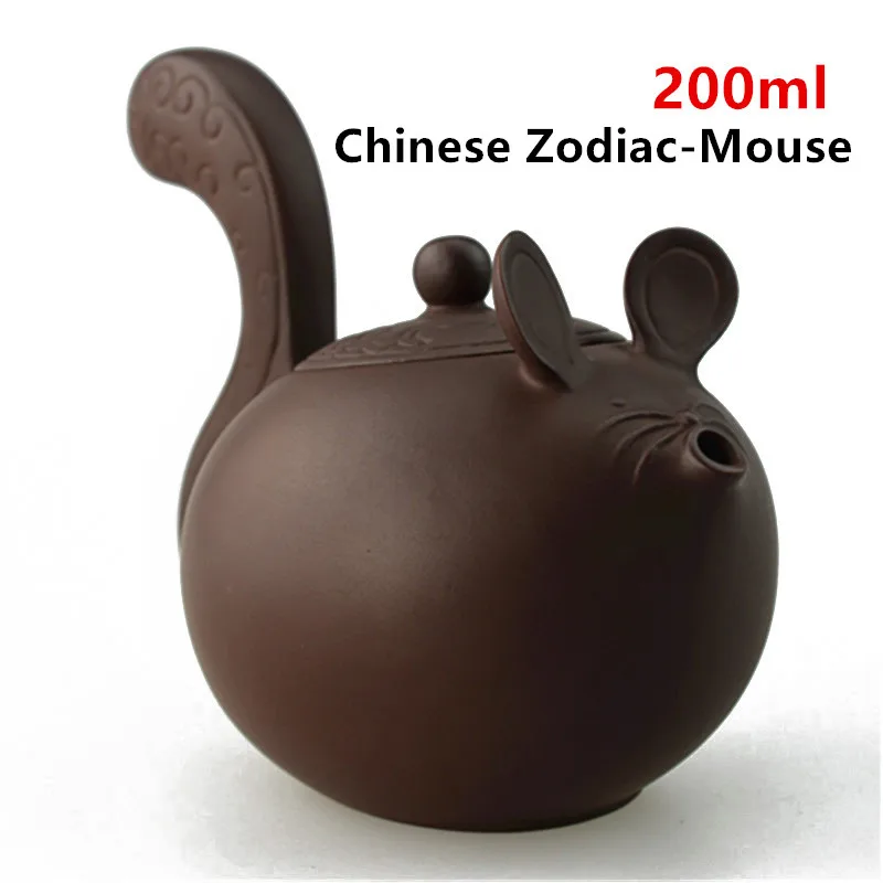Purple Clay Tea pot Chinese Zodiac Ceramic Teapot Drinkware KungFu Tools Mouse Zisha Tea Pot Set 200ml Tea Ceremony Gift-YX0307 Purple Clay Tea pot Chinese Zodiac Ceramic Teapot Drinkware KungFu Tools Mouse Zisha Tea Pot Set 200ml Tea Ceremony Gift-YX0307