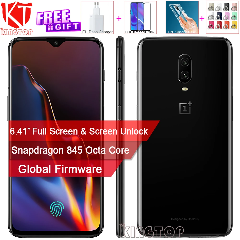 

New original Oneplus 6T Mobile Phone 6GB RAM 128GB ROM Snapdragon 845 Octa Core 6.41" Dual Camera 20MP+16MP Screen Unlock