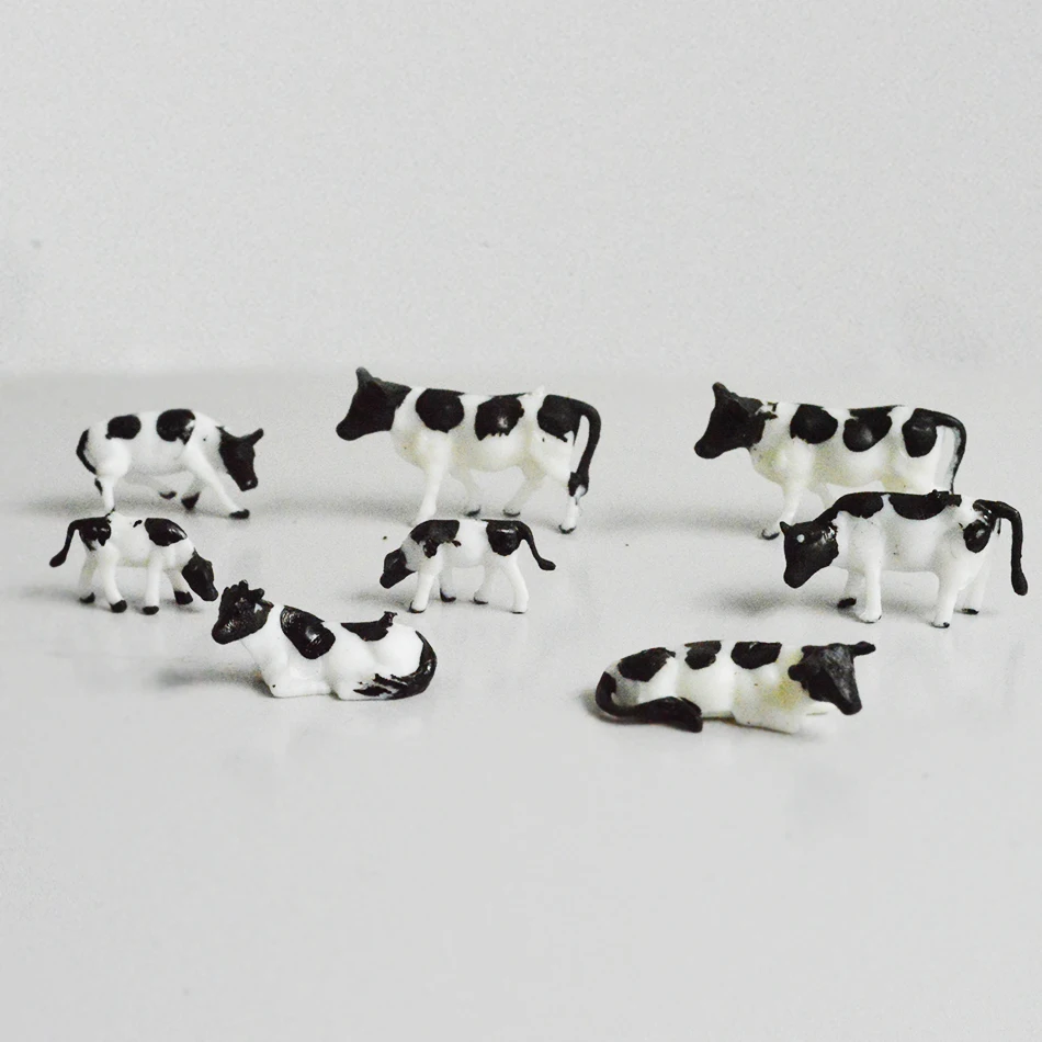 

Teraysun HO Scale Model Cows Miniature Farm Animal Model Cow for Model Railway Layout 50pcs