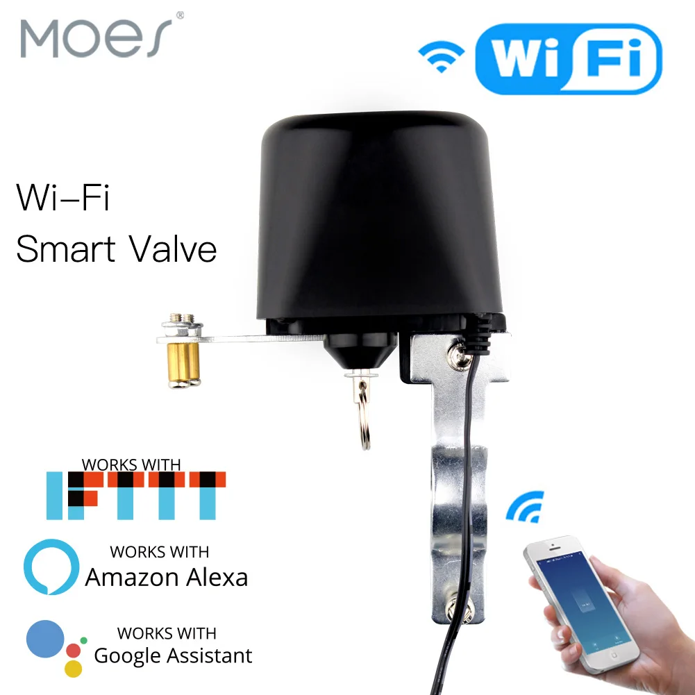 Wifi Smart Water Valve,Home Automation System Valve Control For Gas Or Water,Voice Control Work With Alexa Echo Google Home