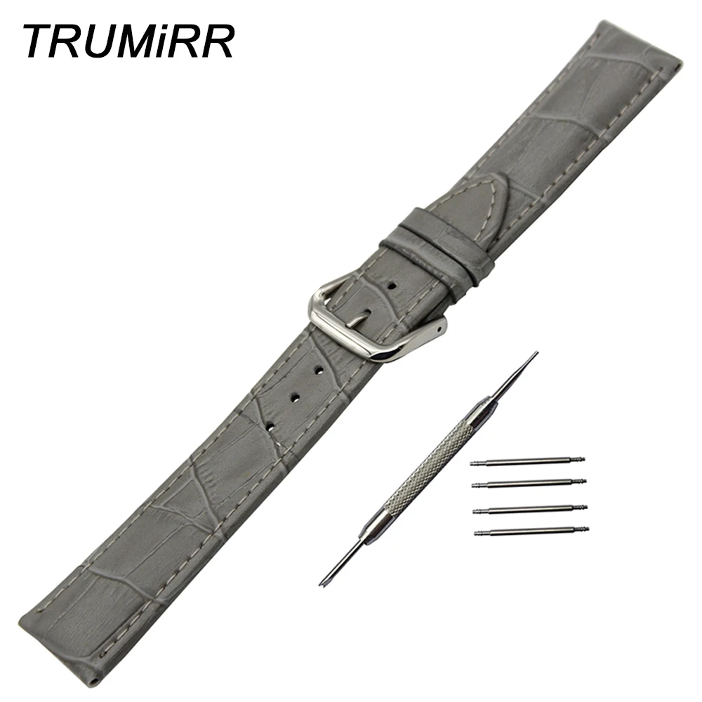 Genuine Leather Watchband 18mm 19mm 20mm 21mm 22mm 23mm 24mm Universal Watch Band Stainless Steel Buckle Strap Wrist Bracelet