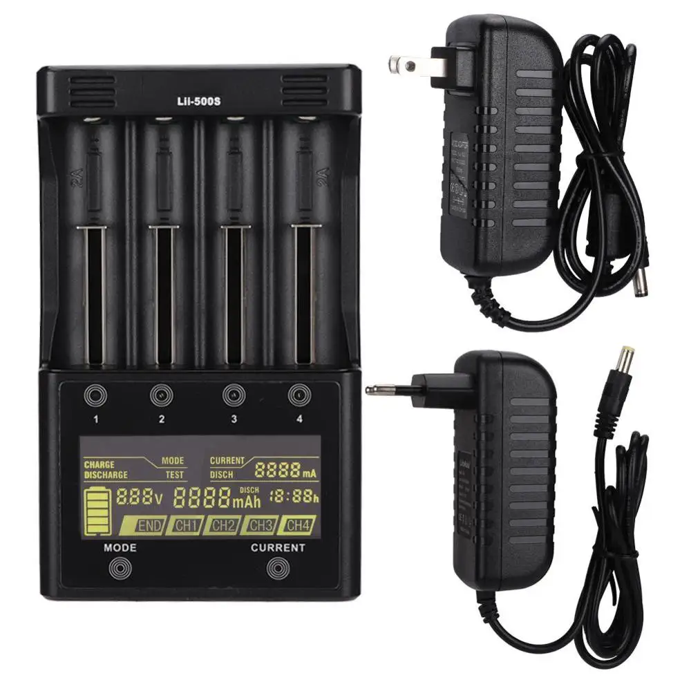

For LiitoKala Lii-500S 4 Slots LCD Battery Charger for Lipo/NI-MH 18650/26650/14500/AA/AAA Lipo Battery Charger