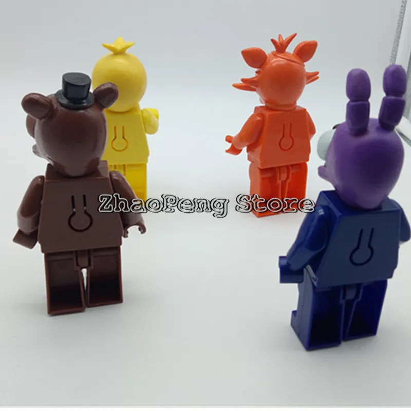 4 шт./лот 5 дюймов пять ночей на Freddy's Building блоки Juguetes фигурки Foxy Freddy Chica героев