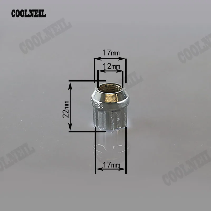 Аксессуары JDM противоугонные гайки M12 * 1 25 колеса стопорные с ключом серебряные