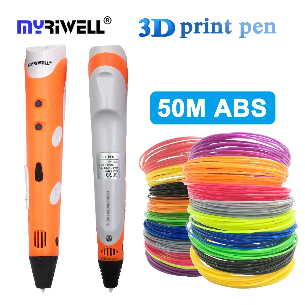 

myriwell 3d pens 1.75mm abs pla filament christmas gift for kids 3d drawing pen 3d printing pen with 50m 1.75mm abs free model