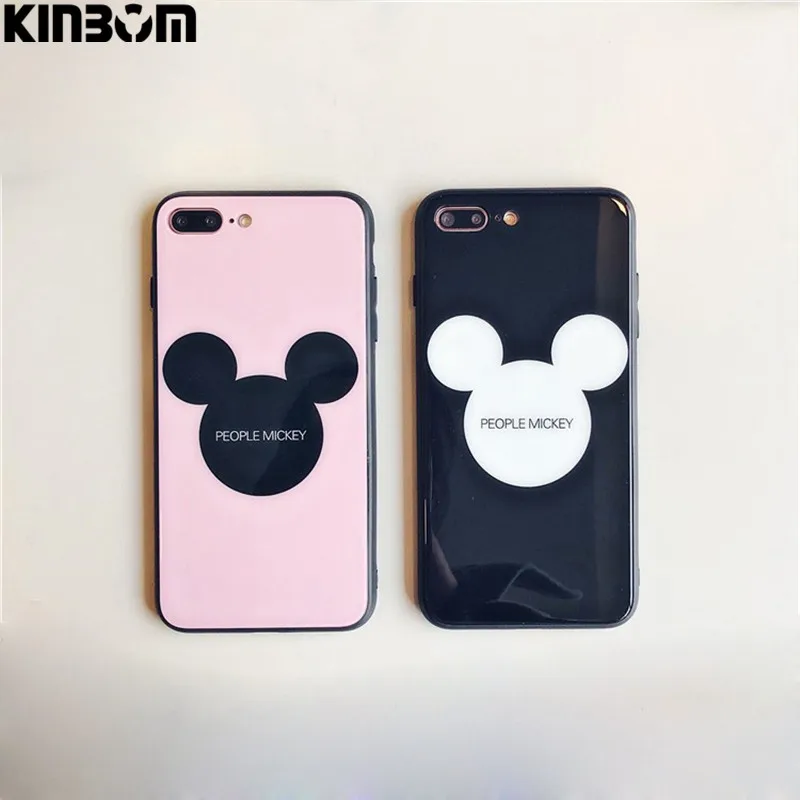 

KINBOM Cute Cartoon Mickey Headshot Phone Case For Iphone X 7 8 Plus Soft Silicone Case For Iphone 6 6s Plus Mobile Phone House