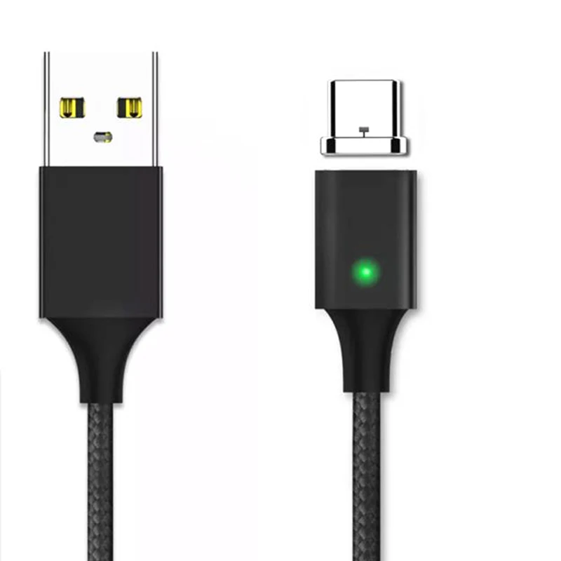 Светодиодный магнитный usb-кабель/mi cro USB/type-C для IPhone X Xs Max магнитное зарядное устройство для samsung для Xiaomi mi 9 USB C зарядный разъем - Цвет: for Type c cable