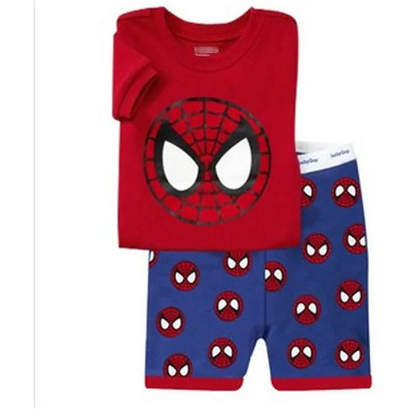 Одежда для мальчиков комплект с человеком-пауком, комплект одежды с Микки Маусом для маленьких мальчиков, Детская летняя одежда для мальчиков Пижама из двух предметов для мальчиков костюм с человеком-пауком - Цвет: XS556-Red