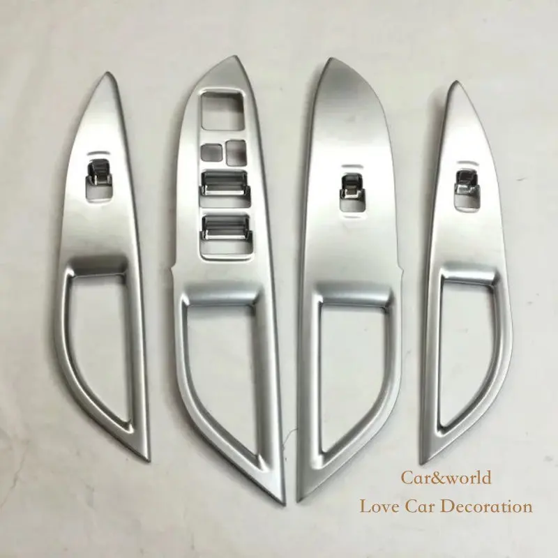 

Car-styling For Mitsubishi Outlander 2016 2017 Interior Door Armrest Window Switch Cover Panel Trim ABS chrome Accessories