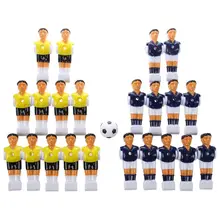 Super sell-22pcs Foosball Man Table Guys Man Soccer Player Part Yellow+Royal Blue with Ball