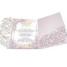 Топ huality светло-фиолетовый с открытка RSVP Роскошное Свадебное приглашение лазерная обработка карты карман конверт