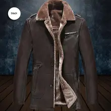 HOT Горячее предложение зима Мужская Новая мода длинное пальто лацканы из искусственной кожи Куртка