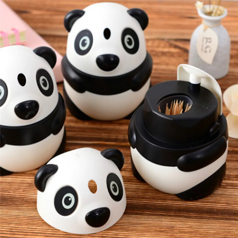 

Cartoon Panda Toothpick Holder Creative Automatic Personality Cute Feature Panda Toothpick Holder Toothpicks Box