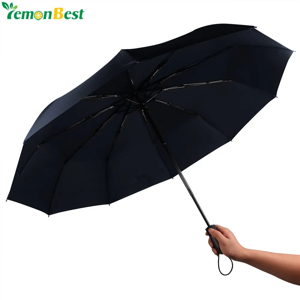 

Umbrella Rain Women Fully-automatic 3 Folding Umbrella 10-Rib Strong Windproof 46'' Outdoor Travel Umbrella Auto Open and Close