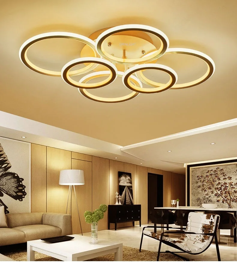 Двухстороннее светящееся кольцо светодиодный потолочный светильник для дома, гостиной, спальни, столовой, проходы потолочные светильники