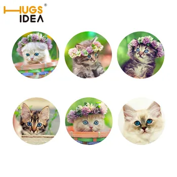 

HUGSIDEA Novelty Placemat Animal Cat 3D Design Cute Drink Coaster Kitchen Accessories Home Dining Table Mats Rugs Non-slip Pads