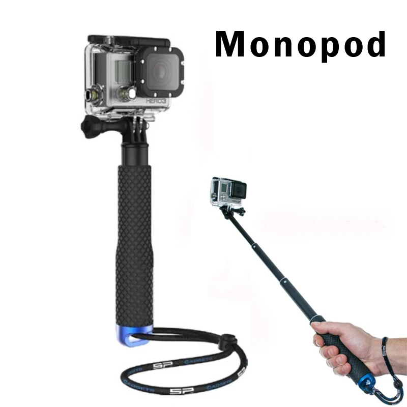 Алюминиевый раздвижной монопод Go Pro телескопический ручной с адаптером для GoPro Hero