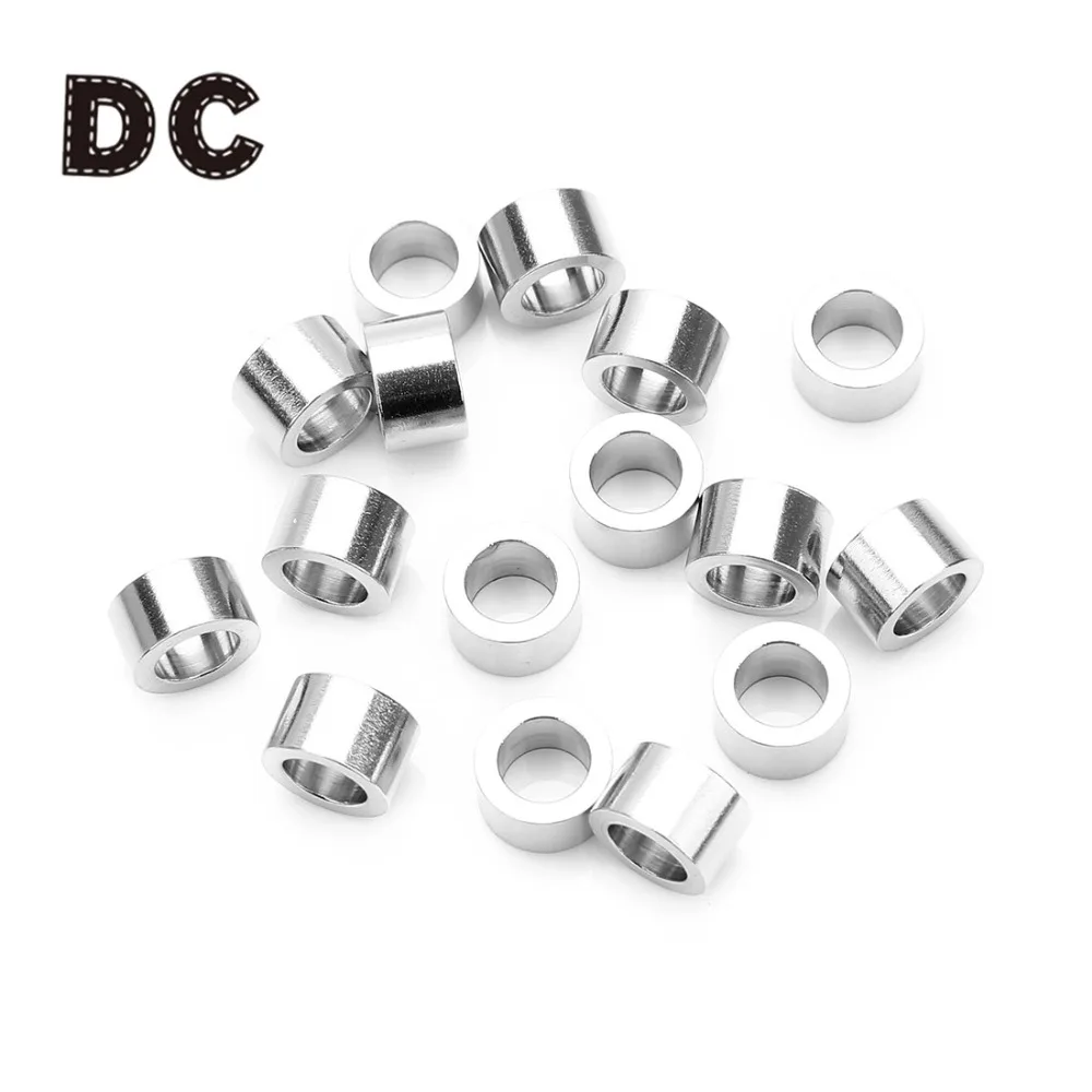 

DC 20pcs/lot Stainless Steel Short Tube Hollow Spacer Bead Big Hole for DIY European Jewelry Making Accessories Supplier