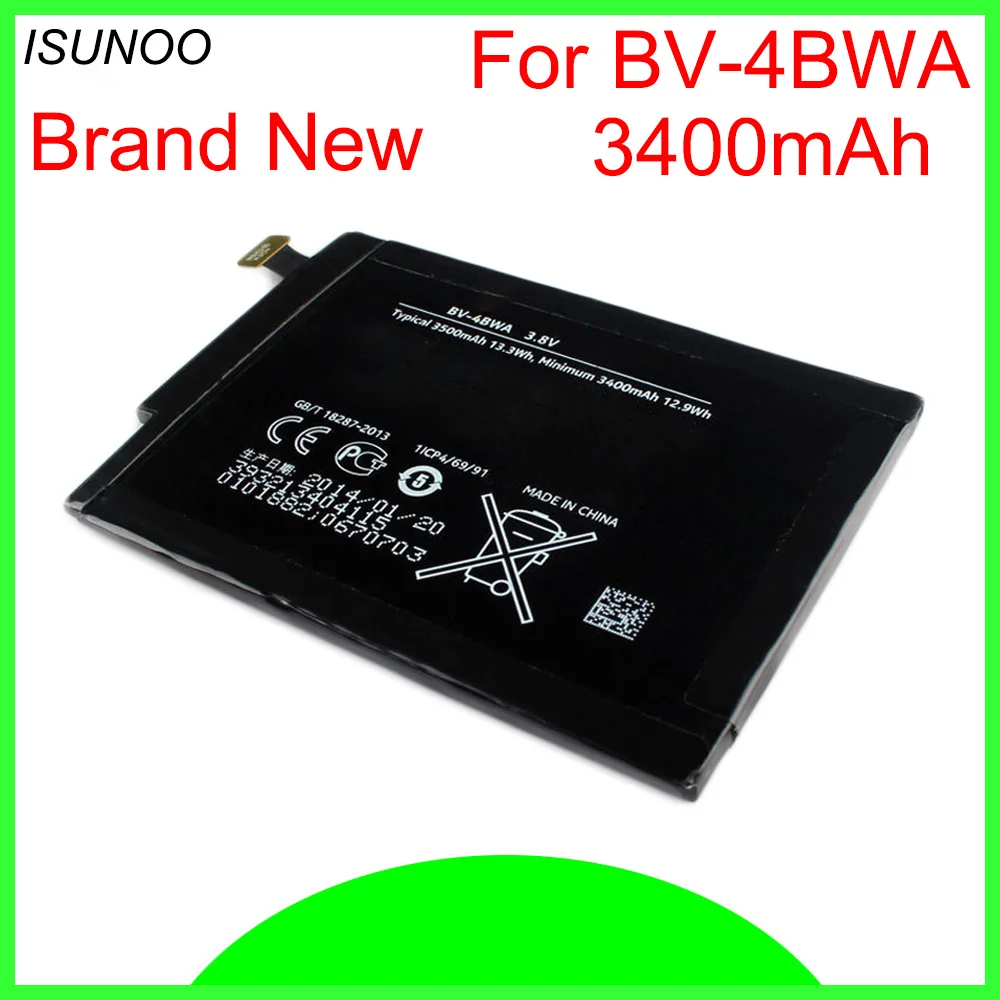 ISUNOO 5 шт./лот 3400 мАч/BV-4BWA/BV 4BWA сменный литий-полимерный аккумулятор для Nokia Lumia 1320 |