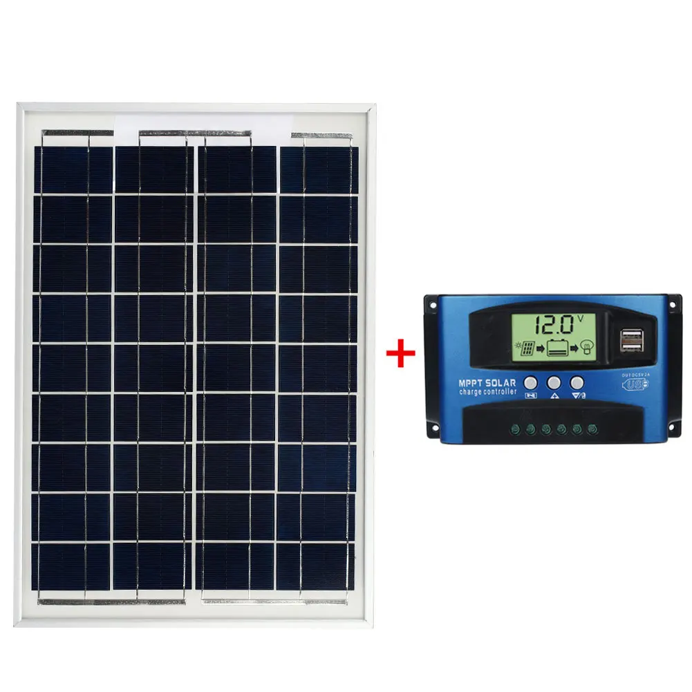 

Solar Panel Charger Solar Charge Controller PWM Solar Controller Polysilicon W/Dual USB PWM Inverters