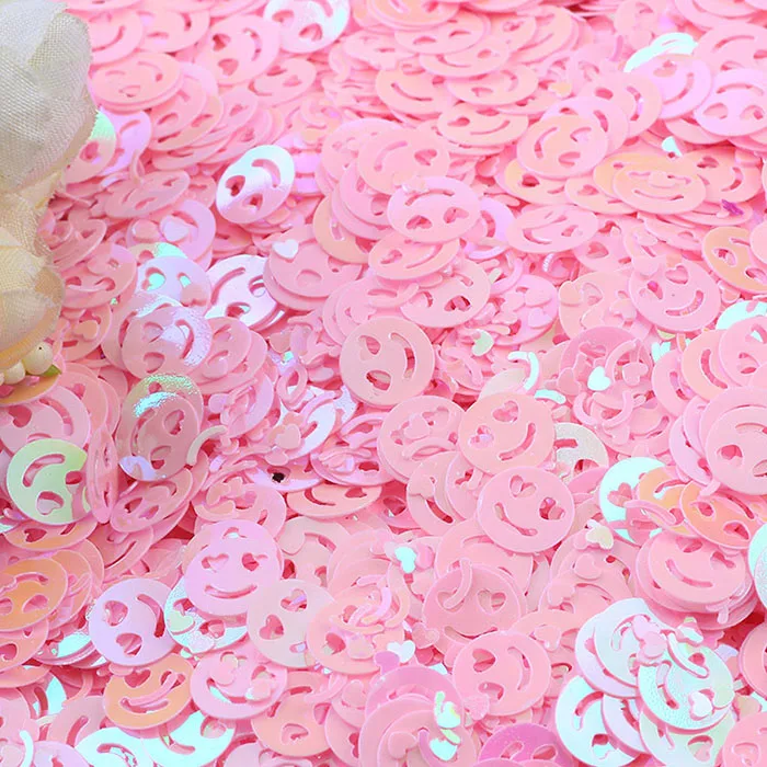 10 г 10 мм свободные блестки для рукоделия сердце смайлик Lentejuelas DIY Дизайн ногтей Конфетти Украшения Позолоченные Блестки Швейные Блестки - Цвет: pink