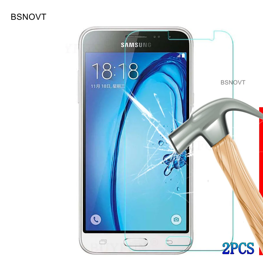 2 шт. Защитное стекло для экрана Samsung Galaxy J3 2016 закаленное J320 пленка против царапин |