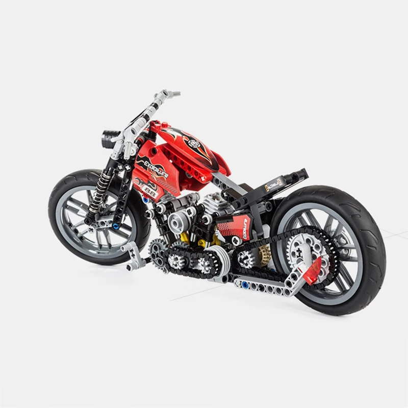 378Pcs Technic Motorcycle Exploiture Model Harley Vehicle Bricks Block Building