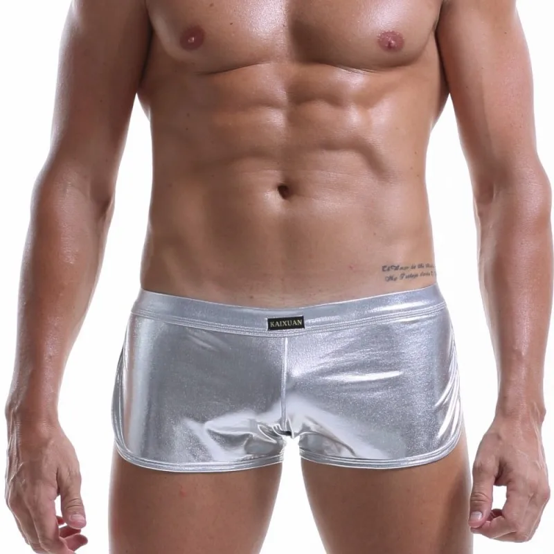 Male underwear men's underpants boxer imitation leather cueca masculina ropa interior hombre boxer para hombre boxershorts men photo