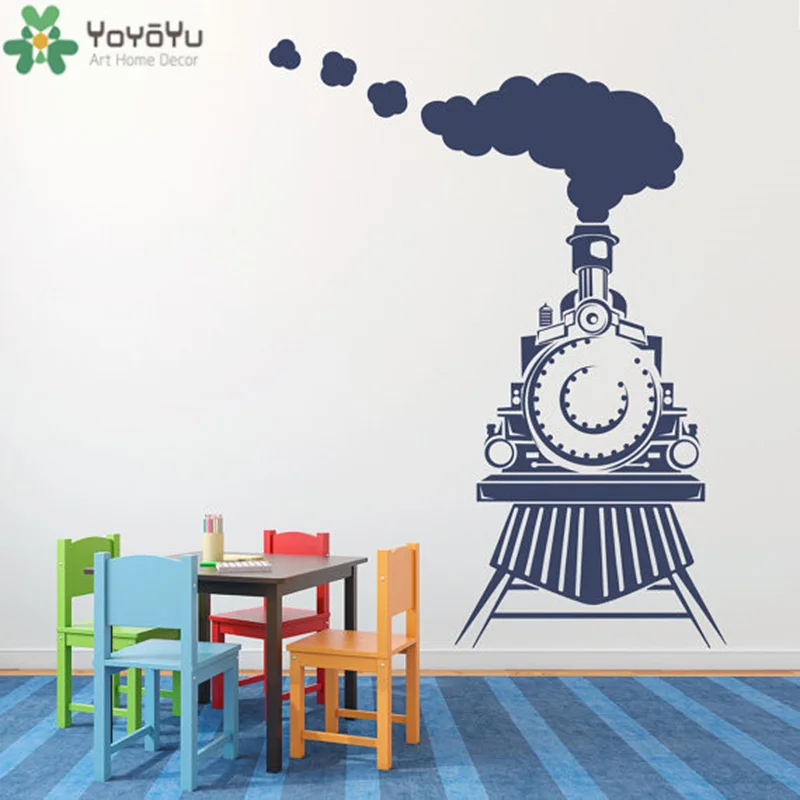 Us 7 65 25 Off Yoyoyu Classic Train Vinyl Wall Sticker Kids Room Cartoon Train Removeable Decal Nursery Bedroom Decoration Boy Poster Zx022 In Wall