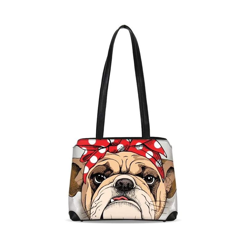 

New Fashion Cute Bulldog Designer Women Sling Shoulder Bags Cartoon Dog Custom Ladies Shell Leather Handbag Girls Tote Party Bag