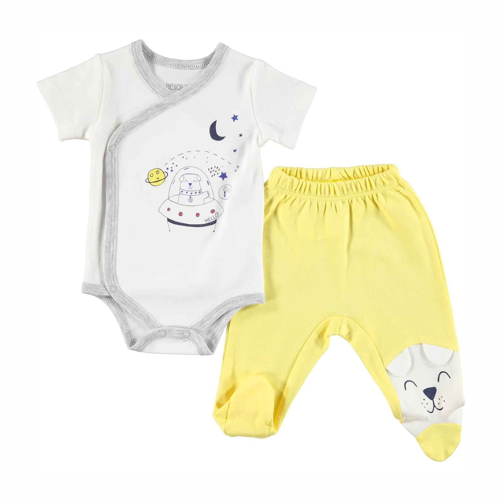 ebebek HelloBaby Baby Boy Space Theme Bodysuit Trousers Set