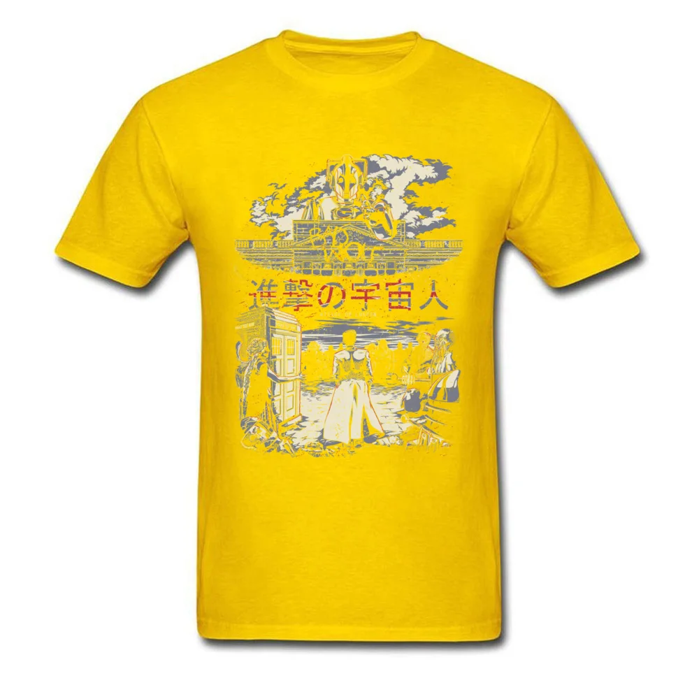 attack on london 8801 April FOOL DAY Cotton Round Collar Tops T Shirt Short Sleeve Simple Style Tee-Shirt Graphic Top T-shirts attack on london 8801 yellow