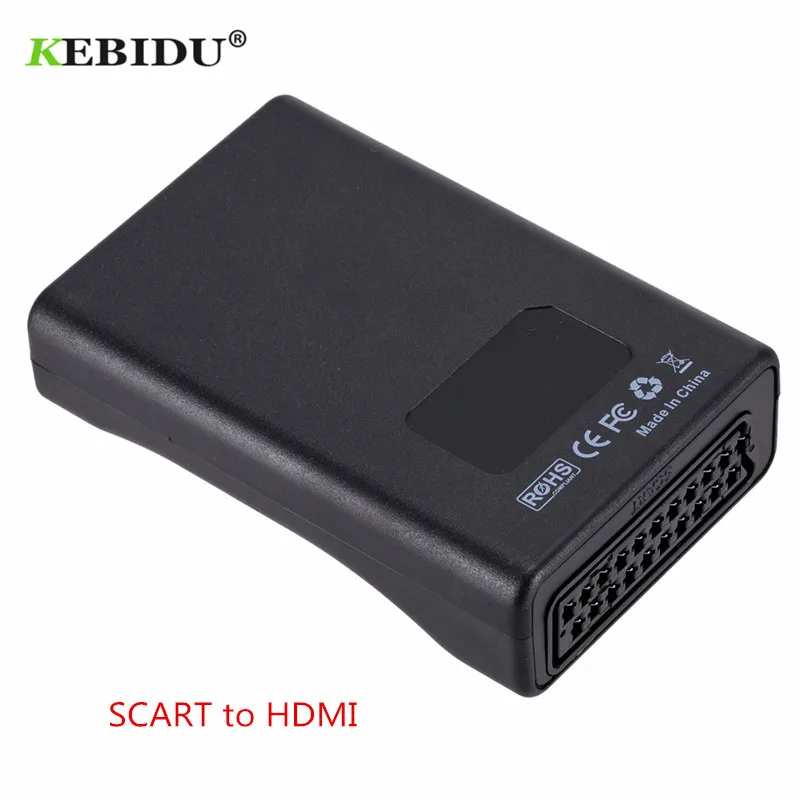 Kebidu 1080P SCART К HDMI конвертер видео аудио адаптер высококлассный av-сигнал адаптер HD приемник ТВ DVD HDMI к SCART+ USB кабель