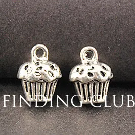 20 шт Серебряный цвет чашки торт шарм DIY металлический браслет ожерелье ювелирных изделий A862