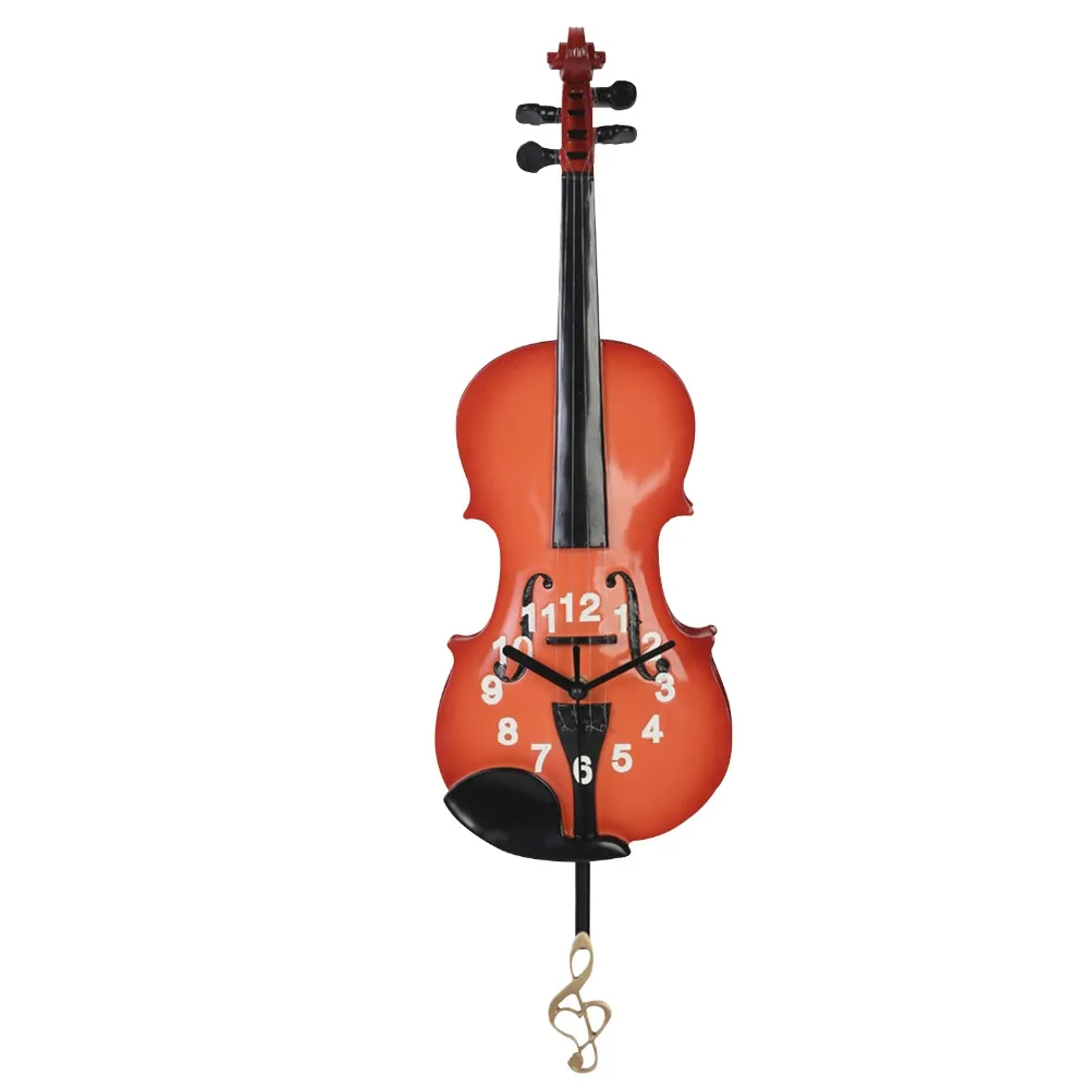 Wall Clock Violin Design Hanging Clock Music Theme Wall Clocks For Kids ...