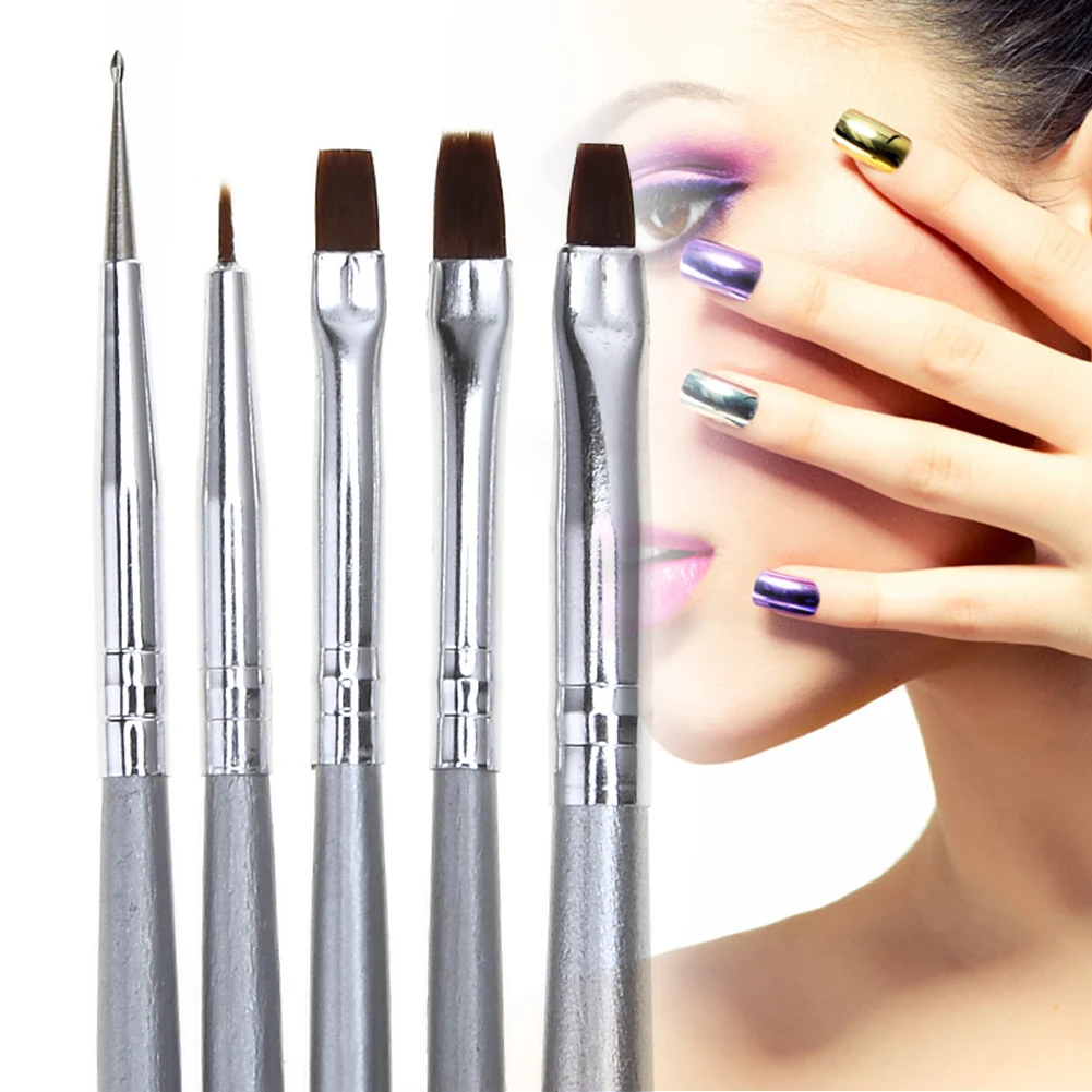 

5pcs/set Nail Art Design Tips Dotting Painting Drawing Pen Polish Brush Set Acrylic UV Gel DIY Brush Pen Tool