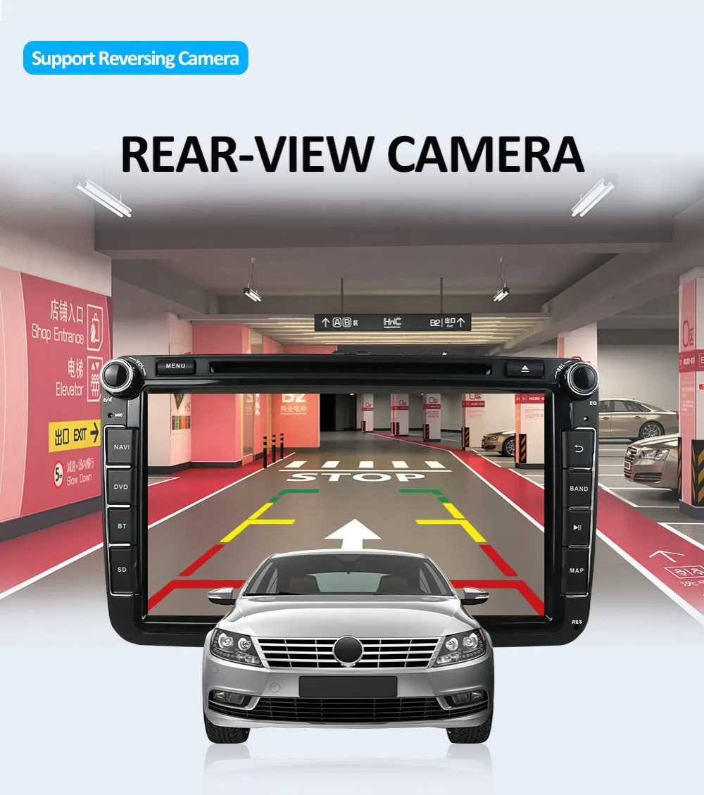 Cheap Octa Core Android 8.1 2G RAM 2 Din Car DVD GPS Navi Radio Player For Volkswagen SKODA GOLF 5 Golf 6 POLO PASSAT B7 T5 CC TIGUAN 12