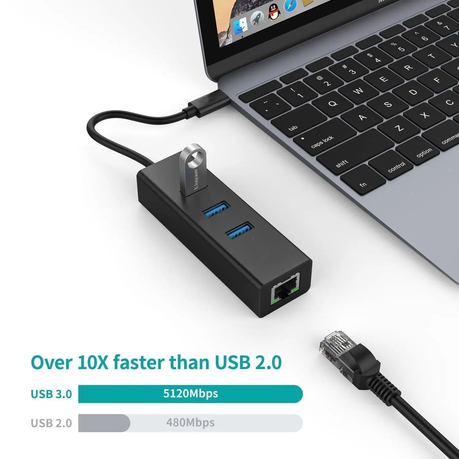 Адаптер с разъемом типа C для Rj45 Lan гигабитный Ethernet usb разветвитель концентратор 3 0