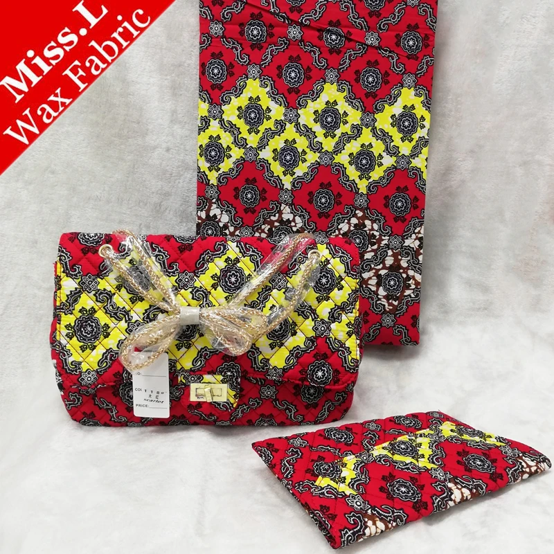 

3 Pieces/set african design purses and shoulder bag set,guarantee hollandais dutch wax fabric 6 yards with african wax bags