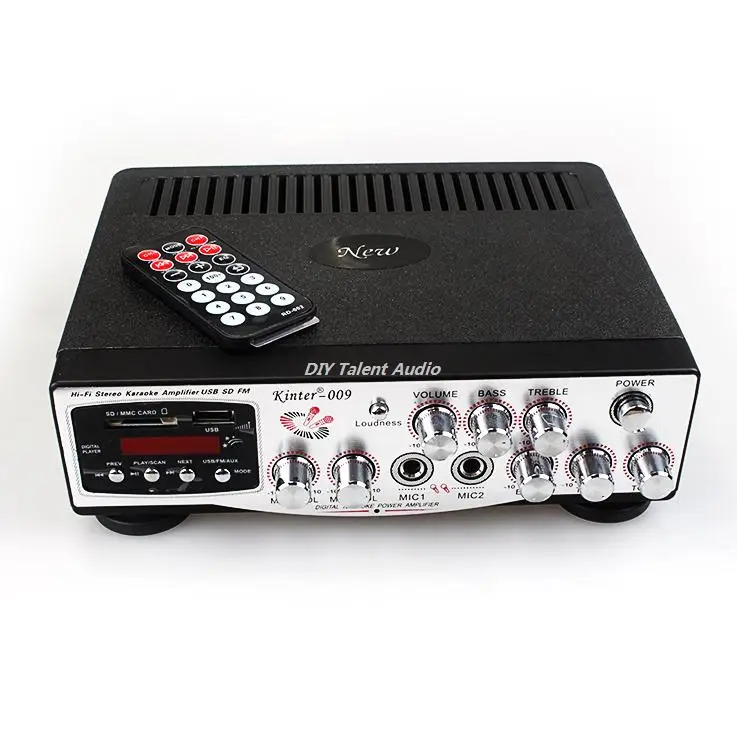 Hi-Fi усилитель стерео караоке USB SD FM цифровой усилитель с пультом дистанционного управления