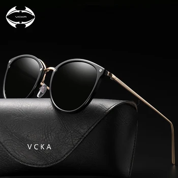 

VCKA New Fashion Polarized Women Sunglasses Famous Lady Brand Designer Gradient Colors Coating Mirror Sun Glasses UV400