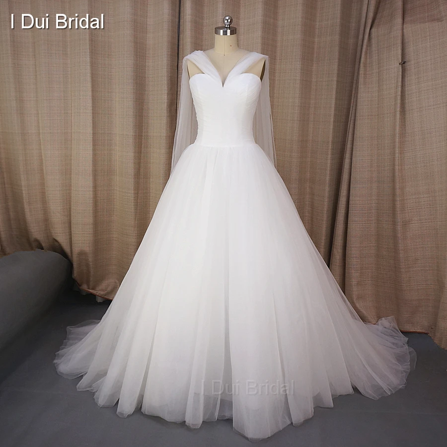 

Sweetheart Ball Gown Tulle Layers Pleated with Scarf Multi-Neck Unique Design