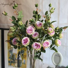 94 см 6 голов французские романтические красочные шелковые искусственные цветы розы DIY свадебный домашний сад офисный Декор Флорес искусственные цветы