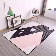 INS European 100x160cm Popular Thicken Soft Kids Room Play Mat Modern Bedroom Area Rugs Large Pink Carpets for Living Room