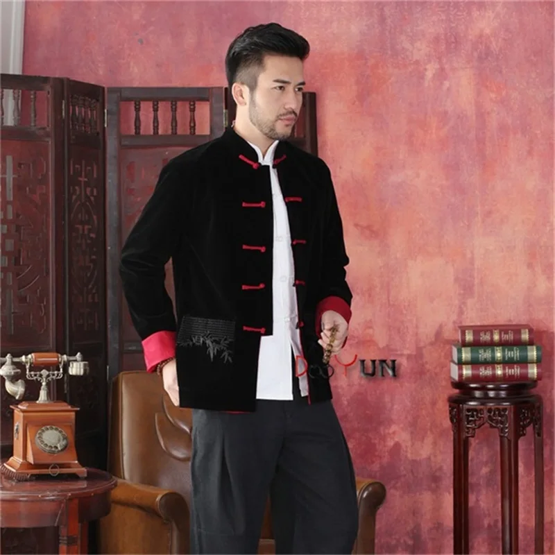 Chaqueta Negro La M Xxl Alta Larga Red S black Terciopelo De Libre Kung Capa Blue L Envío Fu Calidad White Tang Dos Manga Tamaño Black black Xxxl Rojo Xl 5HzqYwz