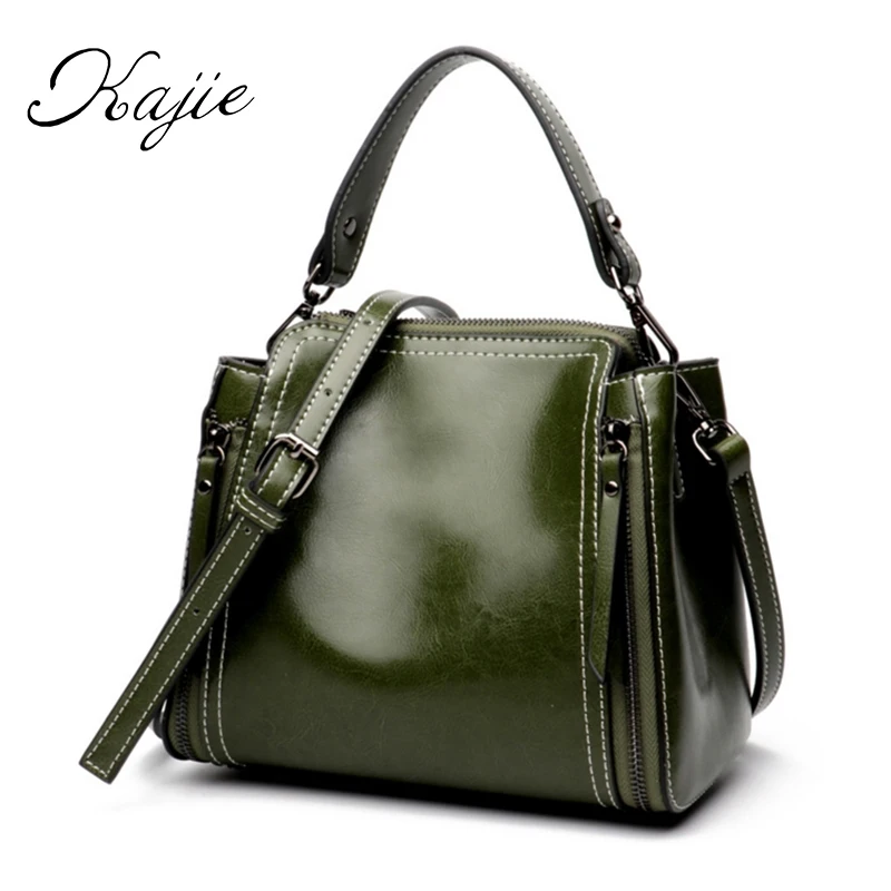 

2018 Vintage Ladies Genuine Leather Handbags Retro Small Oil Wax Shoulder Messenger Bags Designer Tote Crossbody Bags For Women
