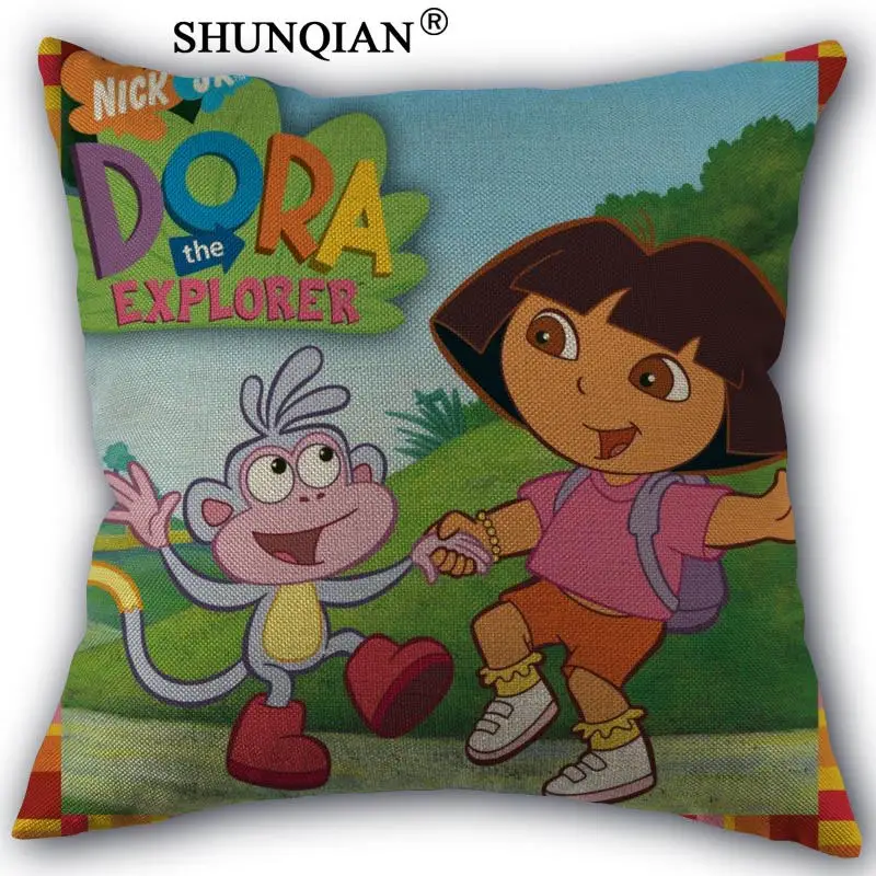 

New Arrival dora Custom cotton Pillowcases zipper Custom Pillow Case More Size Custom your image gift