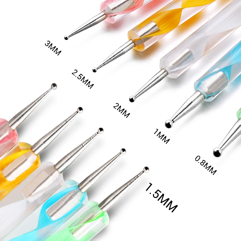 Мода 5 шт. точечный карандаш для маникюра, инструменты для рисования ногтей 5 цветов